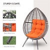 Maggift Patio Accent Chairs, Hanging Basket Egg Chair with Stand, Indoor and Outdoor Swing Chair with Soft Cushion, Orange, 39.75"*35"*61.5" - 2 of 4