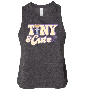Women's Polly Pocket Tiny And Cute Graphic Racerback Tank - Heather Charcoal - Medium - 1 of 2