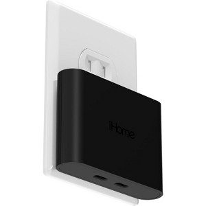 iHome Multiport 40W USB-C Charger, AC Pro 2-Port Flat Block, Dual Fast Charging Wall Adapter - 1 of 4