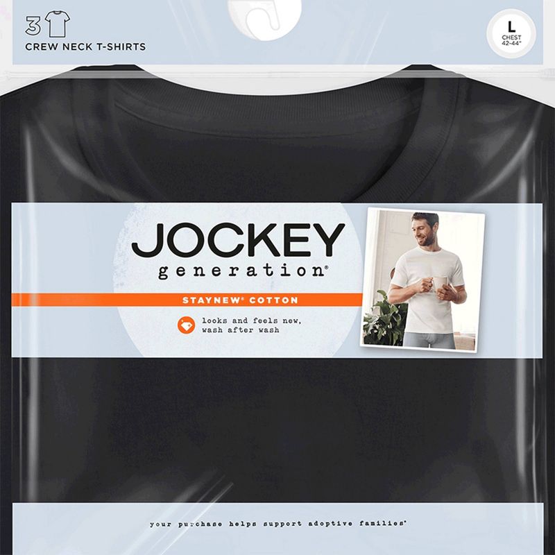 Jockey Generation™ Men's Stay New Cotton 3pk Crew Neck Short Sleeve T-Shirt, 5 of 7