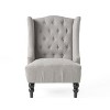 CAVINAS Modern Wingback Accent Chair with Button Tufted Diamond Stitching & Turned Birch Wood Legs, Upholstered Armchair for Living Room - 2 of 4
