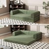 Convertible Corduroy Sleeper Sofa Bed,Folding Mattress Couch with Fixed-Shape Frame, 3 Seater Fold Out King Size Futon - 2 of 4