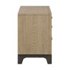 ORRD Brown 3-Drawer Nightstand with USB Charging - Modern Bedside Table with Felt-Lined Drawer & Black Metal Pulls - 4 of 4