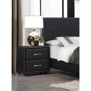 NicBex 2/5 Faux Leather Drawer Dresser,Modern Chest of Drawers with Silver Tone Bar Pulls for Bedroom,Living Room,Entryway,Black - 1 of 4