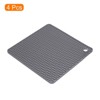 Unique Bargains Silicone Square Hot Pans Pads Heat Resistant Non-Slip Trivets 4 Pcs - 3 of 4
