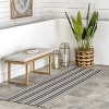 Home Conservatory Ticking Stripe Handwoven Indoor/Outdoor Area Rug - 2 of 4
