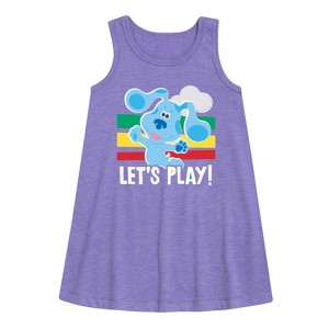 Girls' - Blue's Clues & You! - Let's Play Graphic Sleeveless Aline Dress - 1 of 3