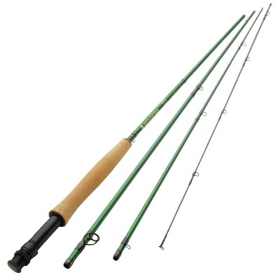 Redington 596-4 VICE 5 Line Weight 9.5 Foot 4 Piece Lightweight Carbon Fiber Fly Fishing Rod with Storage Carry Tube, Green