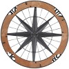 Metal Nautical Compass Wall Decor with Wood Frame Gray - Olivia & May - 4 of 4
