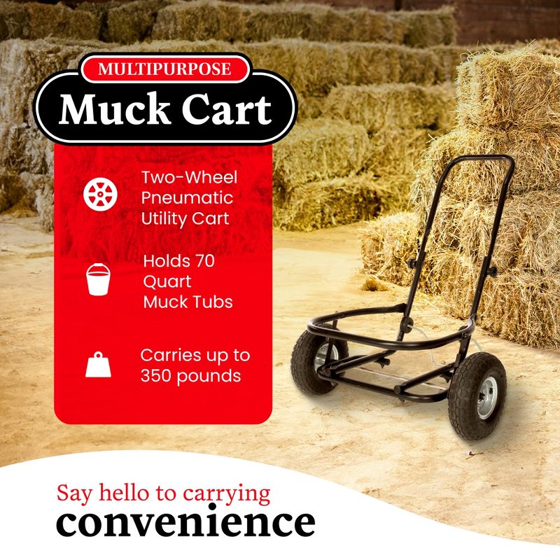 Miller Manufacturing Company CA500 Heavy Duty Multipurpose Muck Cart for 70 Quart Tubs, Black, 3 of 7