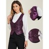 INSPIRE CHIC Women's Vintage Waistcoat Button Up Steampunk Jacquard Sleeveless Suit Vest - 2 of 4