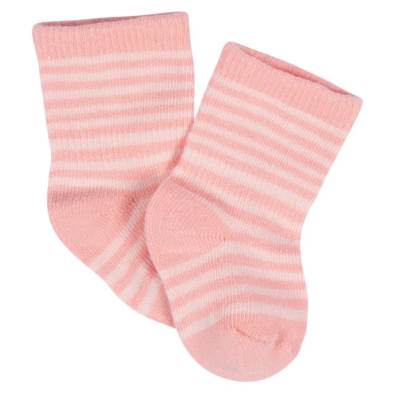 Gerber Baby Girls' 8-Pack Jersey Wiggle Proof® Socks Golden Floral, 3 of 10