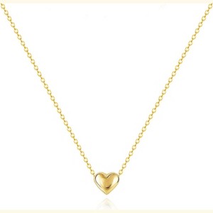Tiny Heart Pendant Necklace 18K Gold Silver Plated Valentine Jewelry - 1 of 4