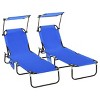 CAVINAS 2PC Reclining Oxford Beach Chair with Adjustable Sunshade,5-Position Oxford Lounge Chair for Outdoor,Lawn,Backyard - 2 of 4