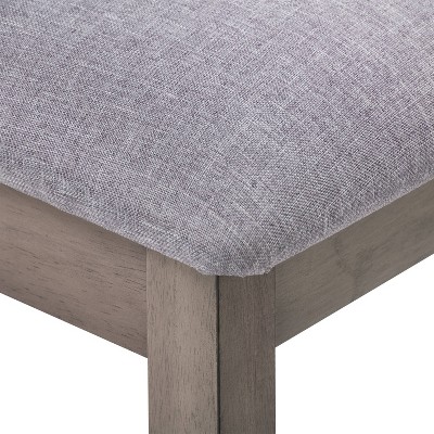 Set of 2 Gray Upholstered Wood Counter Height Side Chairs