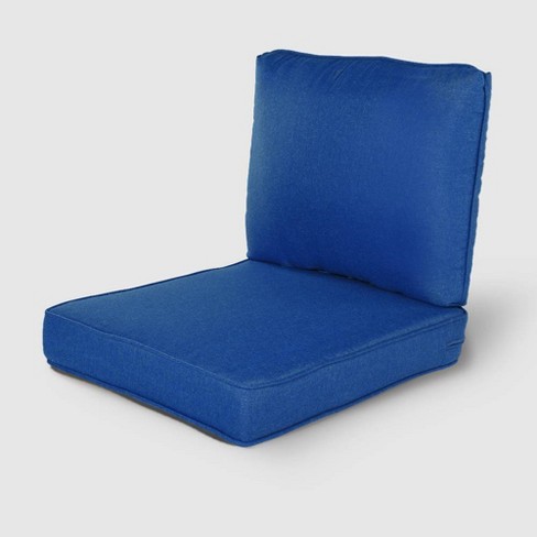 Rolston 2pc Outdoor Replacement Chair, Royal Blue Chair Cushions