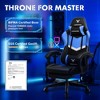 LUCKRACER Adjustable Reclining Ergonomic Faux Leather Swiveling PC & Racing Game Chair with Footrest - 4 of 4