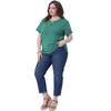 Agnes Orinda Women's Plus Size Notched V-Neck Short Sleeves Summer Lightweight Effortlessly Stylish T-Shirts - 3 of 4