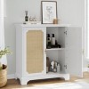 GlasFlength Kitchen Storage Accent Kitchen Cabinet Storage Cabinet Morden Sideboard Cabinet 2 Doors for Dining Room, White, 31.1"*14.96"*34.25" - 2 of 4