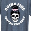 Women's - Instant Message - Doing Fine Why Do You Ask Short Sleeve Graphic T-Shirt - 2 of 4