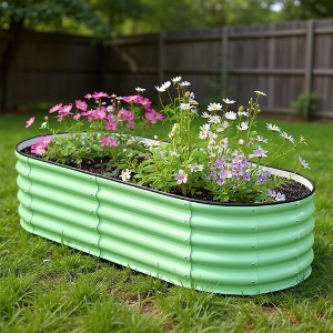 GustoWave Four Size Raised Garden Bed,Galvanized Raised Bed,Garden Boxes Outdoor,Galvanized Planter,Planter Raised Boxes,Metal Garden Box,Rubber Edge - 1 of 4