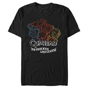 Men's Cuphead The Delicious Last Course Three Cups T-Shirt - 1 of 4