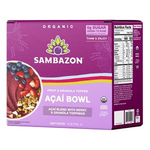 Sambazon Frozen Acai Bowl with Berry & Granola Toppings - 6.1oz - 1 of 4