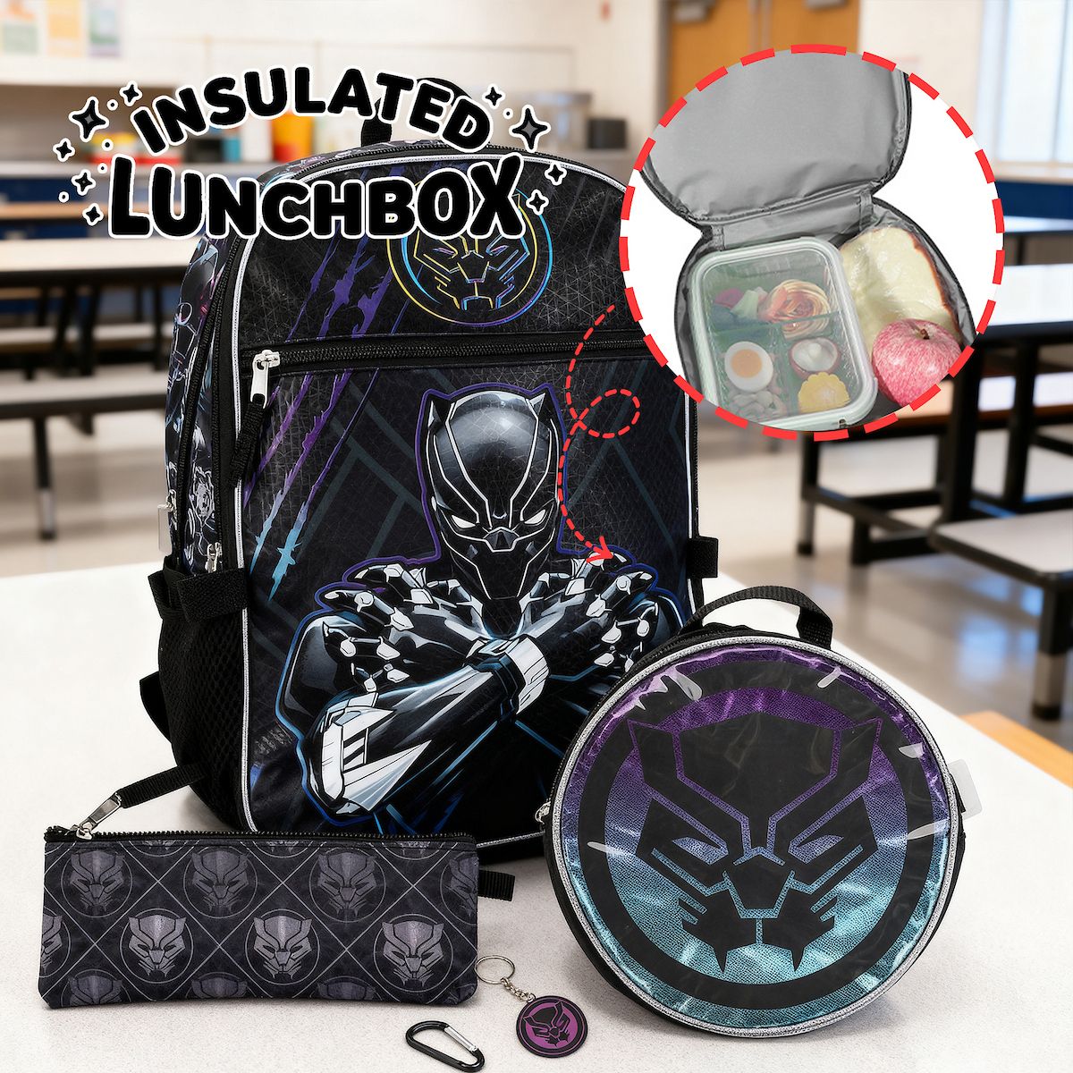 Marvel Comics Black Panther 5-Piece Backpack Set - thumbnail 6
