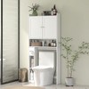 HOMCOM Over the Toilet Storage Cabinet, Modern Above Toilet Bathroom Organizer with 2 Doors, Toilet Paper Holder, Freestanding Space Saver - 2 of 4