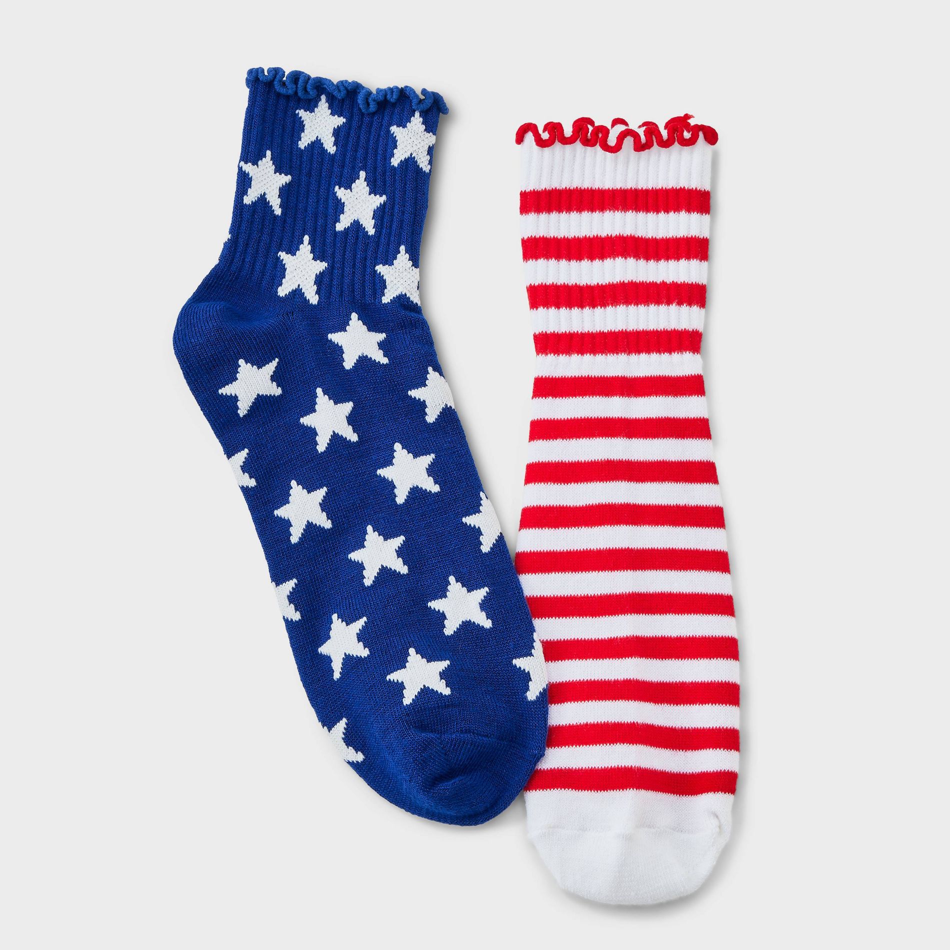 Women's Stars and Stripes Ankle Socks - Red/White/Blue 4-10