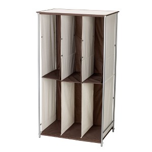 Transformer Boot Storage Rack, Adjustable Cubbies, Soft Poly-Cotton Fabric, Sturdy Steel Frame, Natural and Brown - 1 of 4