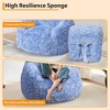 Cozy Faux Fur Bean Bag Chair with Armrest, Soft Bean Bag Couch for Gaming, Reading & Relaxing - 4 of 4