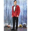INSPIRE CHIC Men's Shawl Lapel One Button Tuxedo Wedding Shiny Sequin Blazer - 4 of 4