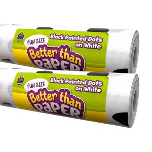 Teacher Created Resources® Fun Size Better Than Paper Bulletin Board Roll Black Painted Dots on White, Pack of 2 - 1 of 4