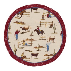 Sweet Jojo Designs Boy Baby Tummy Time Playmat Wild West Taupe Red and Blue - 1 of 4