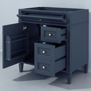 30'' Bathroom Vanity Cabinet Only, Modern Storage Cabinet with 3 Drawers, Door Organizer & Adjustable Shelf - 1 of 4