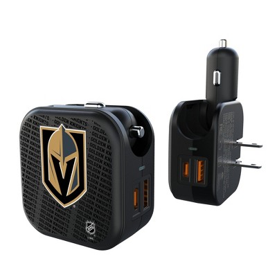 NHL Western Conference Teams Text Backdrop 18-Watt 2 in 1 USB A/C Charger