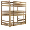 NicBex Twin Size Bunk Bed Convertible Triple Wooden Bed Frame with 2 Ladders and Full Length Guardrail, No Box Spring Required - 3 of 4