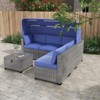 Gulches 6 Pieces Patio Furniture Sets, Outdoor Rattan Daybed with Retractable Canopy  for  Garden - 3 of 4