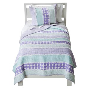 Maddie Quilt Set - Sheringham Road , Size: Full/Queen, Purple