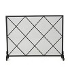 Spassway See-Through Metal Fireplace Screen Heavy Duty Fire Spark Guard Cover with Decorative Diamond Shape Metal Mesh Metal Mesh for Living Room - 2 of 4