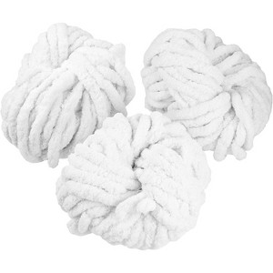 iDIY Chunky Yarn 3 Pack Skeins (72 Yards) - White - Fluffy Chenille Yarn Perfect for Blankets, Arm Knitting, Crocheting and DIY Crafts and Projects - 1 of 4