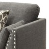Eucalyptus and Plywood Accent Chair with Flared Arms, Nailhead Trim and 3 Accent Pillows for Living Room - 4 of 4