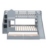 NicBex Full Over Full/Twin over Twin Bunk Bed with 2 Drawers 3 Shelves,Castle Style Loft Bed with Slide for Bedroom,Pink/White/Gray/Blue - 4 of 4