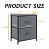 NicBex 2 Drawers Dresser for Bedroom,2pc Modern Dresser with Metal Frame,Dressers for Kids Room,Living Room,Entry and Hallway,Black/Gray/Brown - 3 of 4