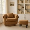 Wooakway Swivel Accent Chair with Ottoman Set Barrel Armchair with Removable Back Pillow with 2 Armrest Covers for Living Room Bedroom Office - 3 of 4