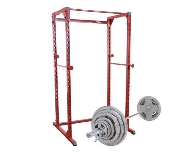 Best Fitness Power Rack with 300LB Olympic Grip Weight Set - (BFPR100WS)