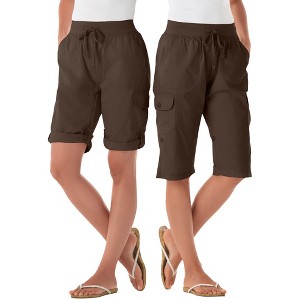 Woman Within Plus Size Convertible Length Cargo Bermuda/Short - 1 of 4