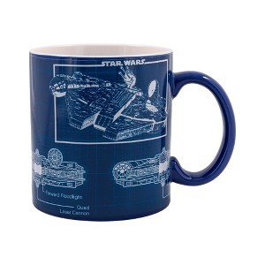Silver Buffalo Star Wars Millennium Falcon Schematics Ceramic Mug | Holds 20 Ounces - 1 of 4