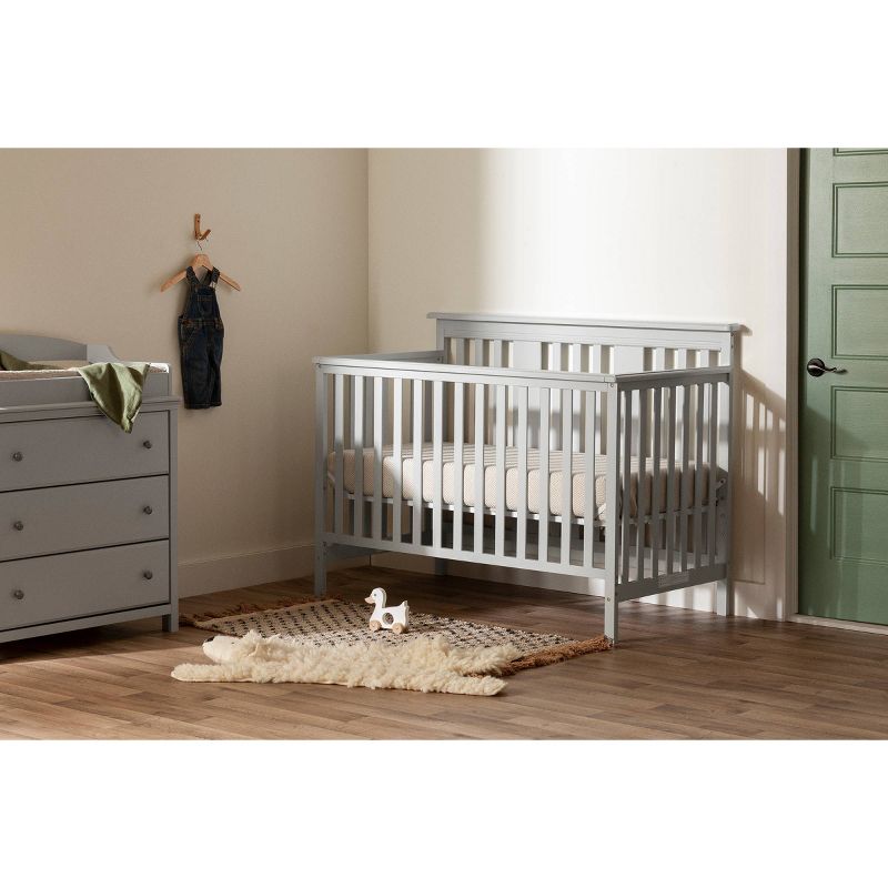 Cotton Candy Baby Crib 4 Heights with Toddler Rail - Soft Gray - South Shore, 3 of 12